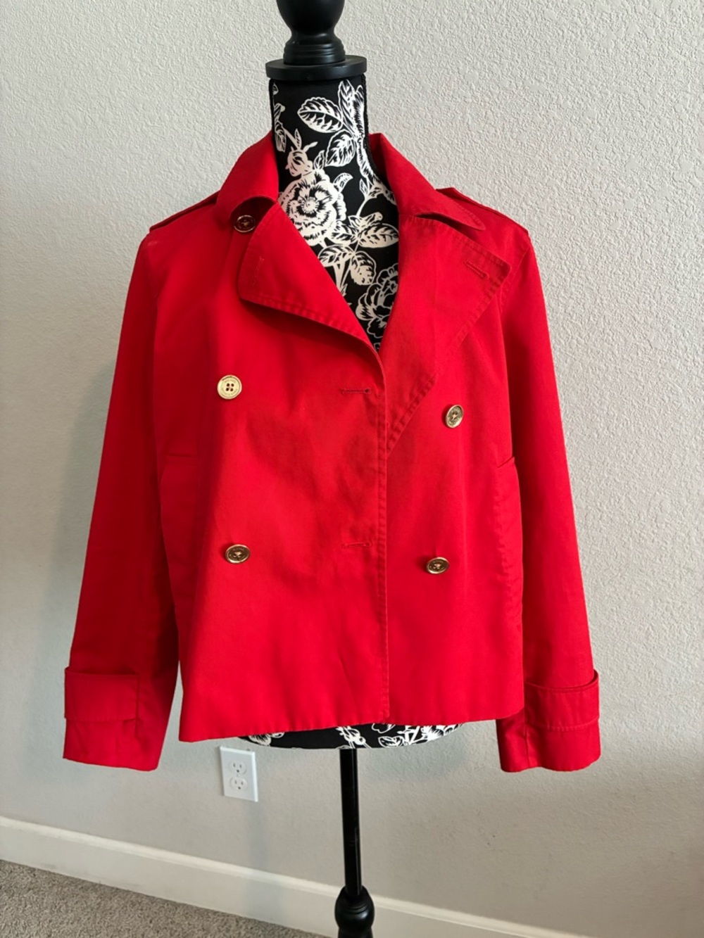 Women’s Red Double-Breasted Cropped Jacket